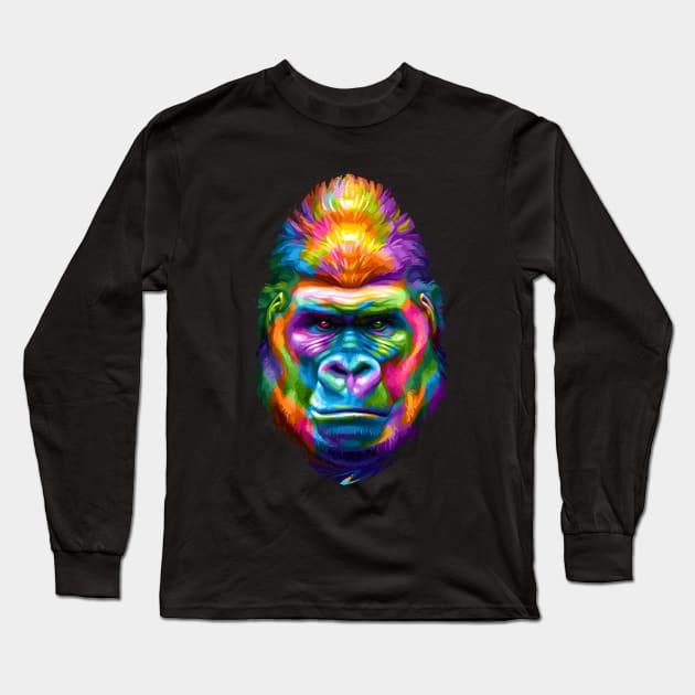 Gorilla Long Sleeve T-Shirt by stonemask